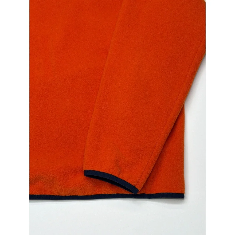 Polo Ralph‎ Lauren Men Orange Fleece Snap Neck Pullover Sweater Large